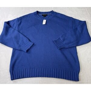 Banana Republic Sweater Mens XL Blue Organic Cotton Crewneck Pullover NWT Ribbed
